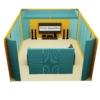 Studio Acoustics Home theater Acoustic Panel Kit featuring 2-inch acoustic panels and Corner bass trap all crafted with a plywood frame, rockwool interior, and acoustically transparent fabric. Home Theatre