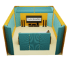 Studio Acoustics Home theater Acoustic Panel Kit featuring 2-inch acoustic panels and Corner bass trap all crafted with a plywood frame, rockwool interior, and acoustically transparent fabric. Home Theatre
