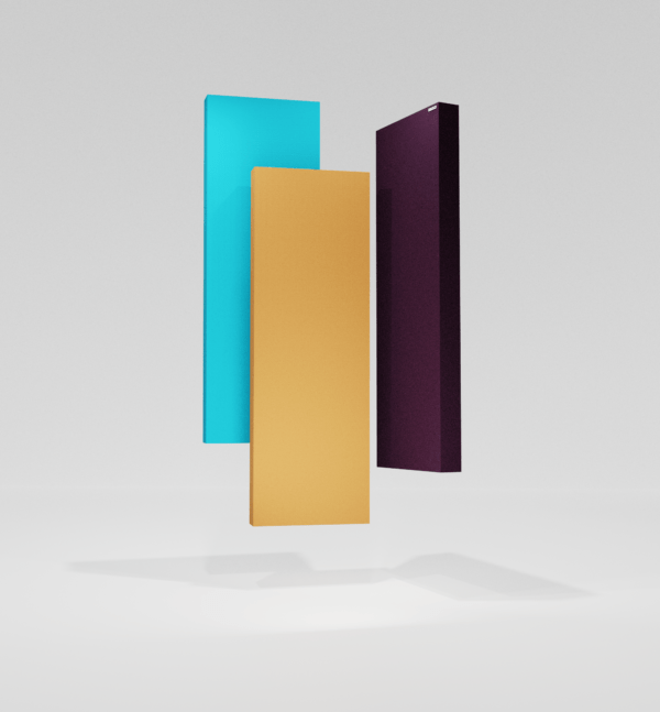 Image of a 4-inch-thick acoustic panel with a wooden frame, rockwool infill, and acoustic fabric covering. Perfect for sound absorption in homes, offices, studios, and more. Made in India, chemical-free, and affordable.