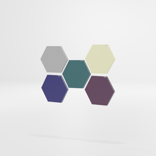 decorative sound absorbing Acoustic panel with MS frame, Rockwool infill, and acoustically transparent fabric. High-quality, prime, and affordable acoustic panel. Chemical-free acoustic panel. Made in India acoustic panel. Studio Acoustics Hexagon Acoustic Panels